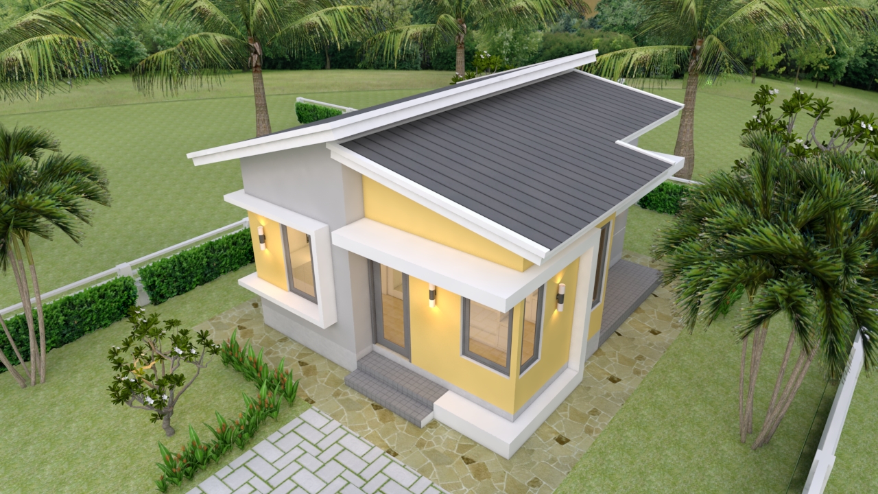Small House Plans 5.5x6.5 with One Bedroom Shed roof