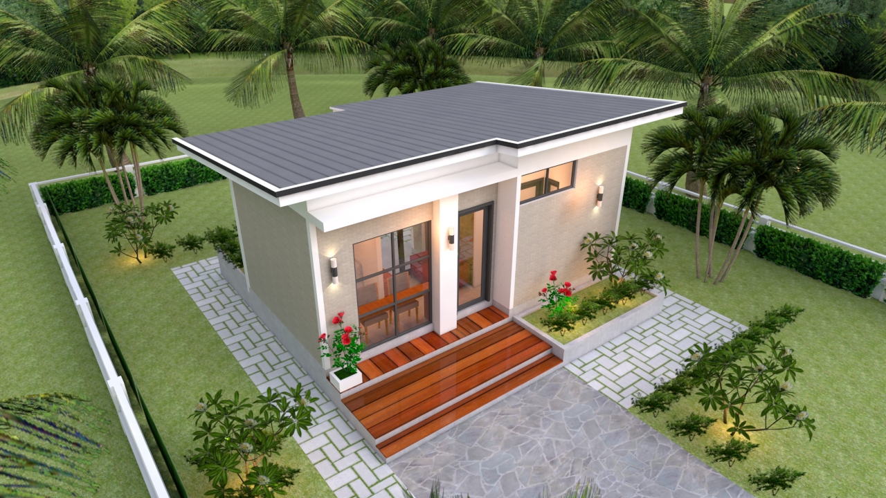 Small House Design Plans 5x7 with One Bedroom Shed Roof