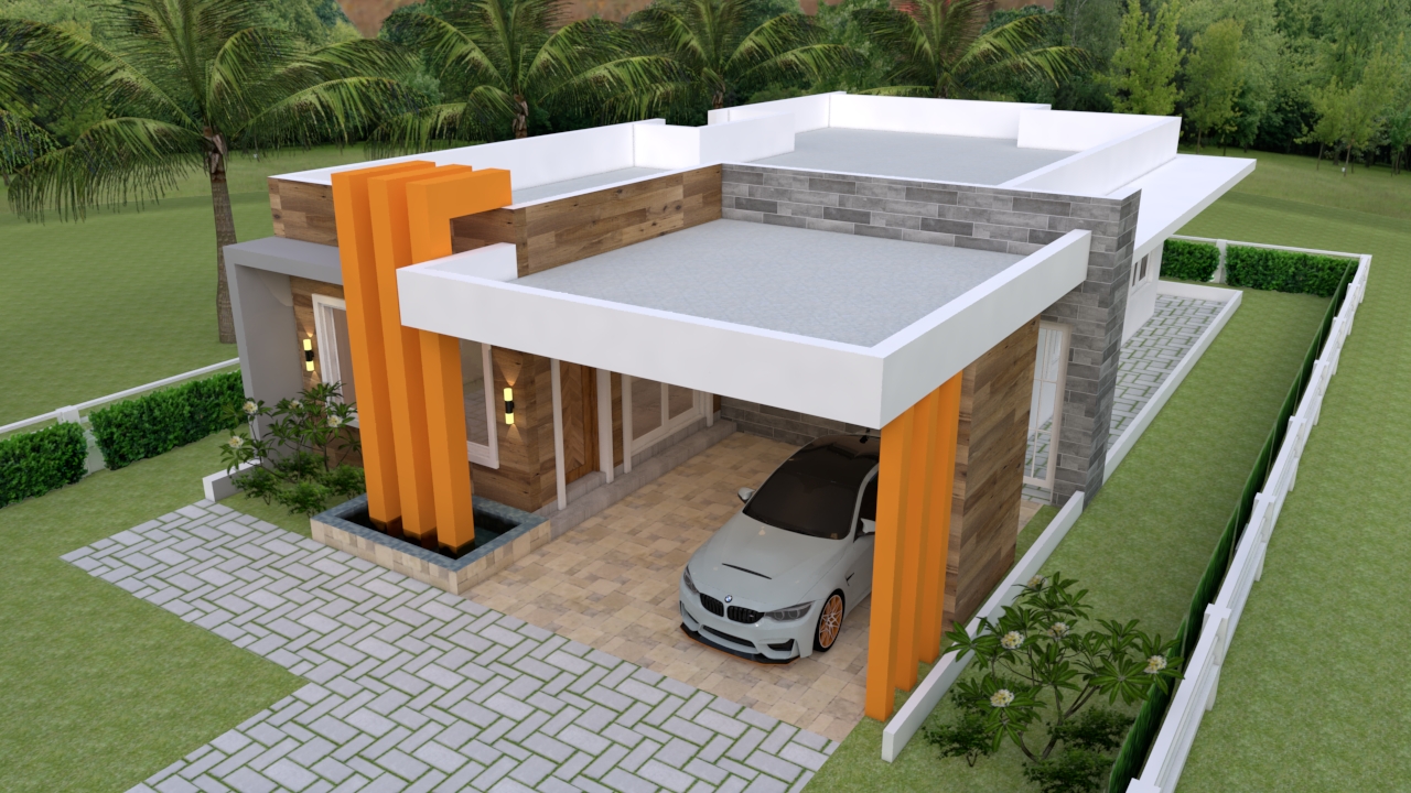 House Design 3d 10x18 Meter 33x59 Feet 3 Bedrooms Terrace Roof