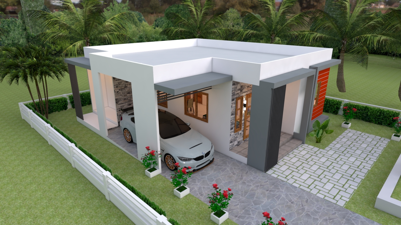 House Design 3d 10x11 Meter 33x36 Feet 3 Bedrooms Terrace Roof