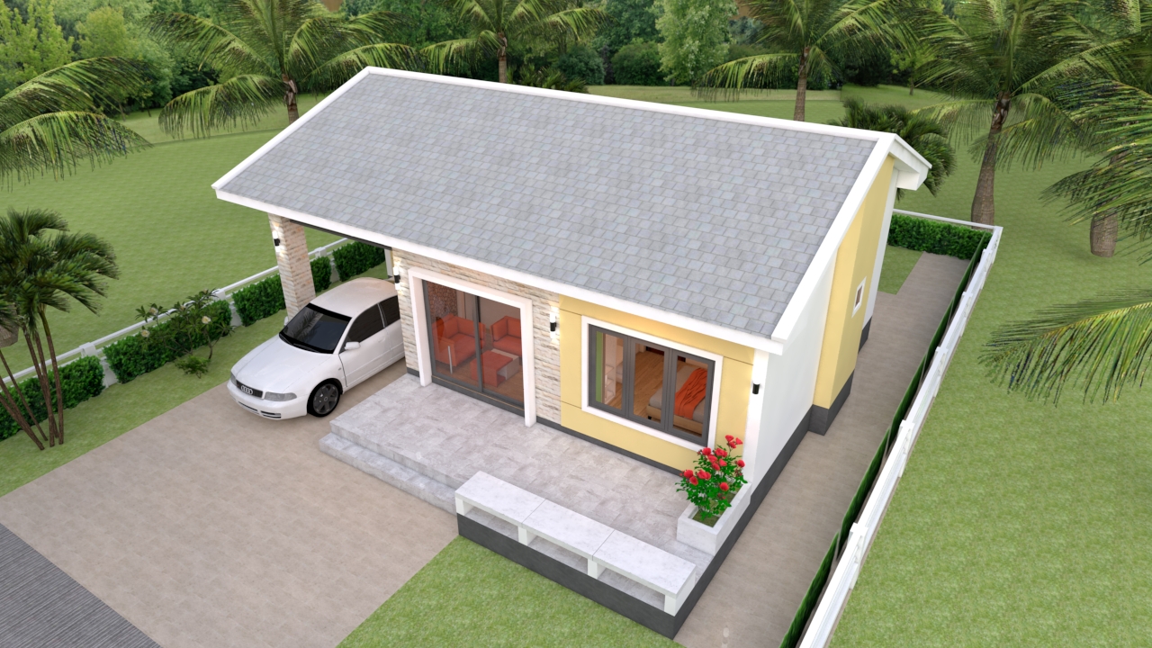 House Design 3d 11x11 Meter 36x36 Feet 3 Bedrooms Gable Roof