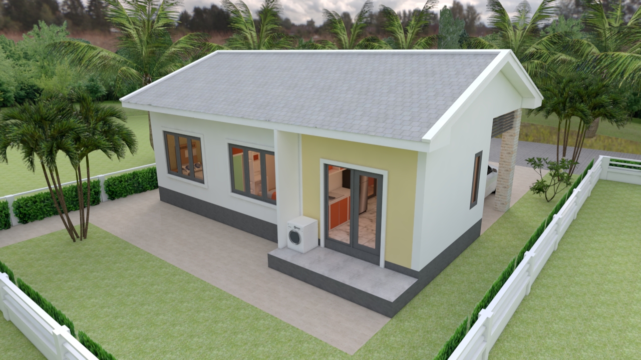 House Design 3d 11x11 Meter 36x36 Feet 3 Bedrooms Gable Roof