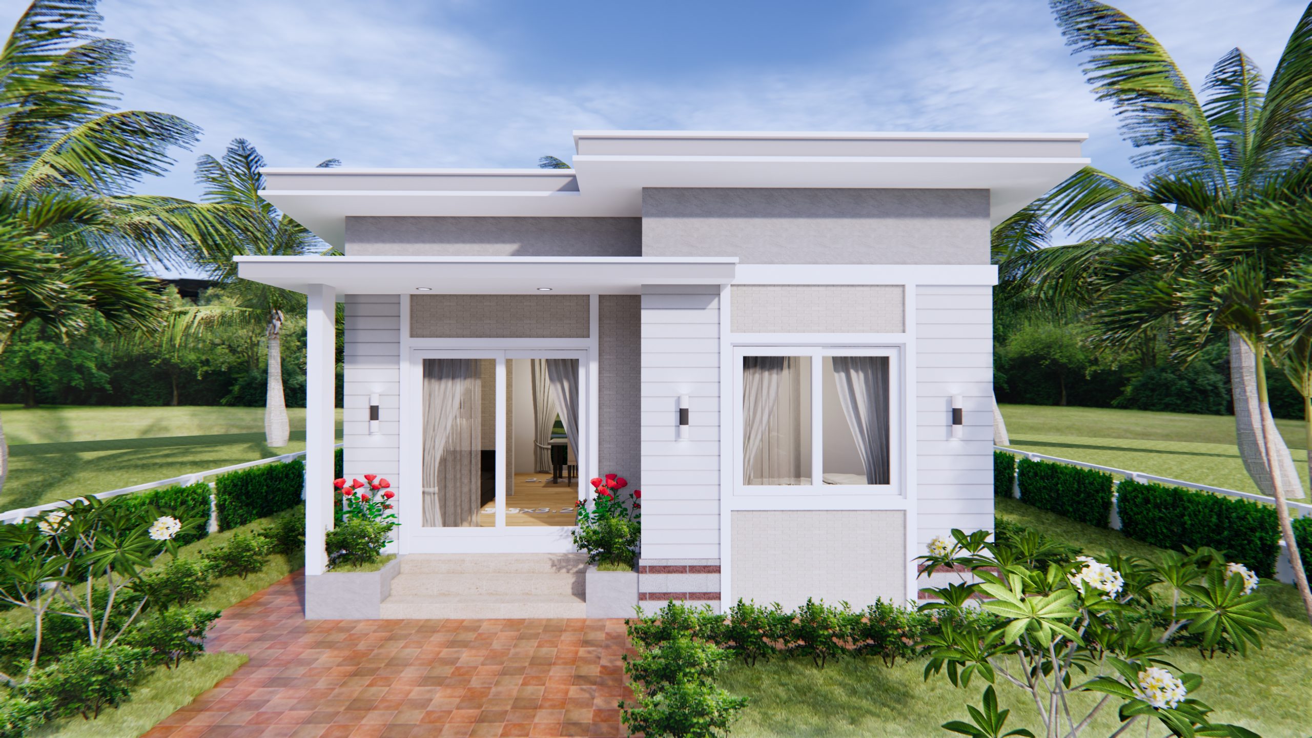 Small house design 7x7 Meters 24x24 Feet 2 Bedrooms 1