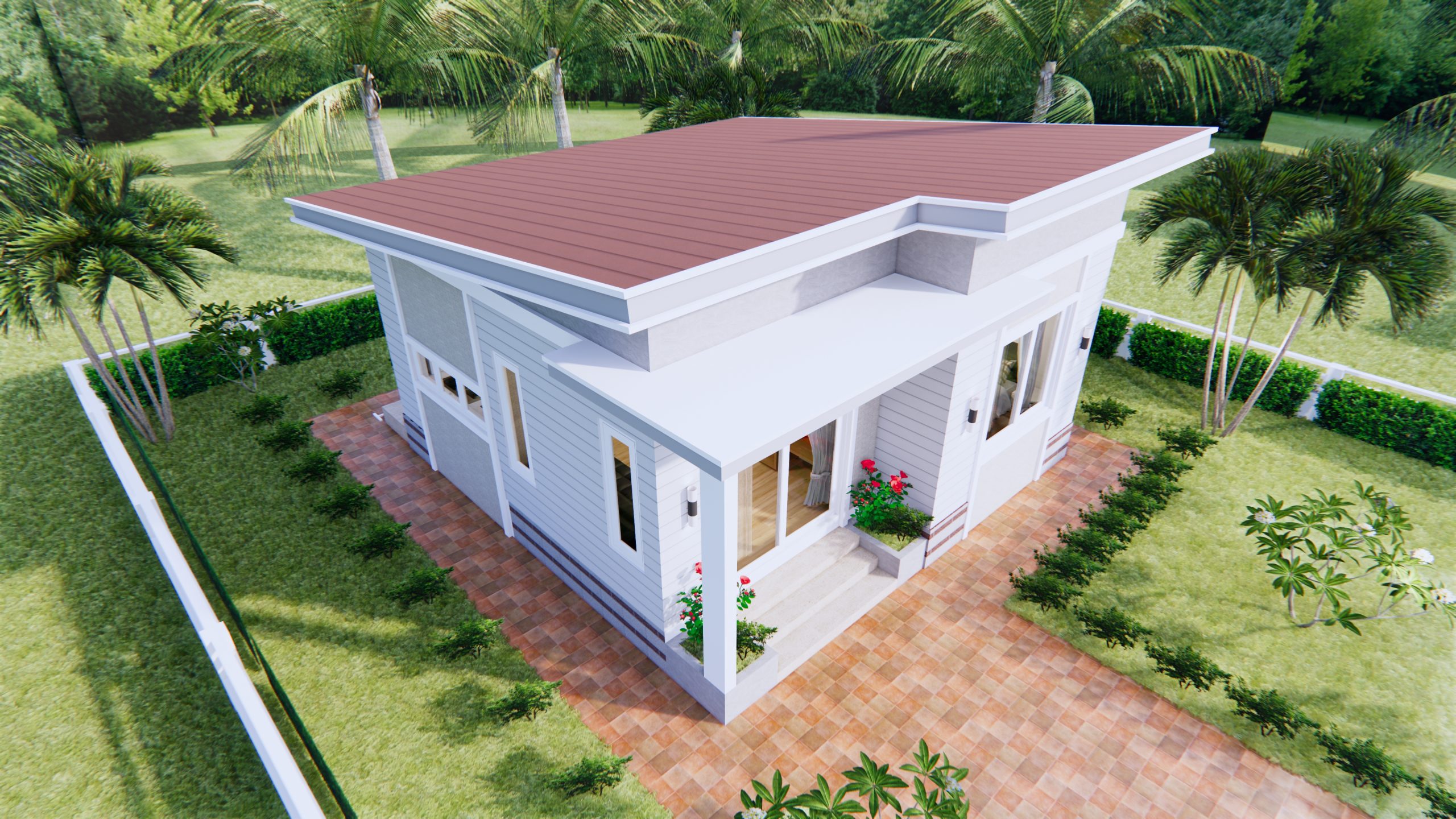 Small house design 7x7 Meters 24x24 Feet 2 Bedrooms