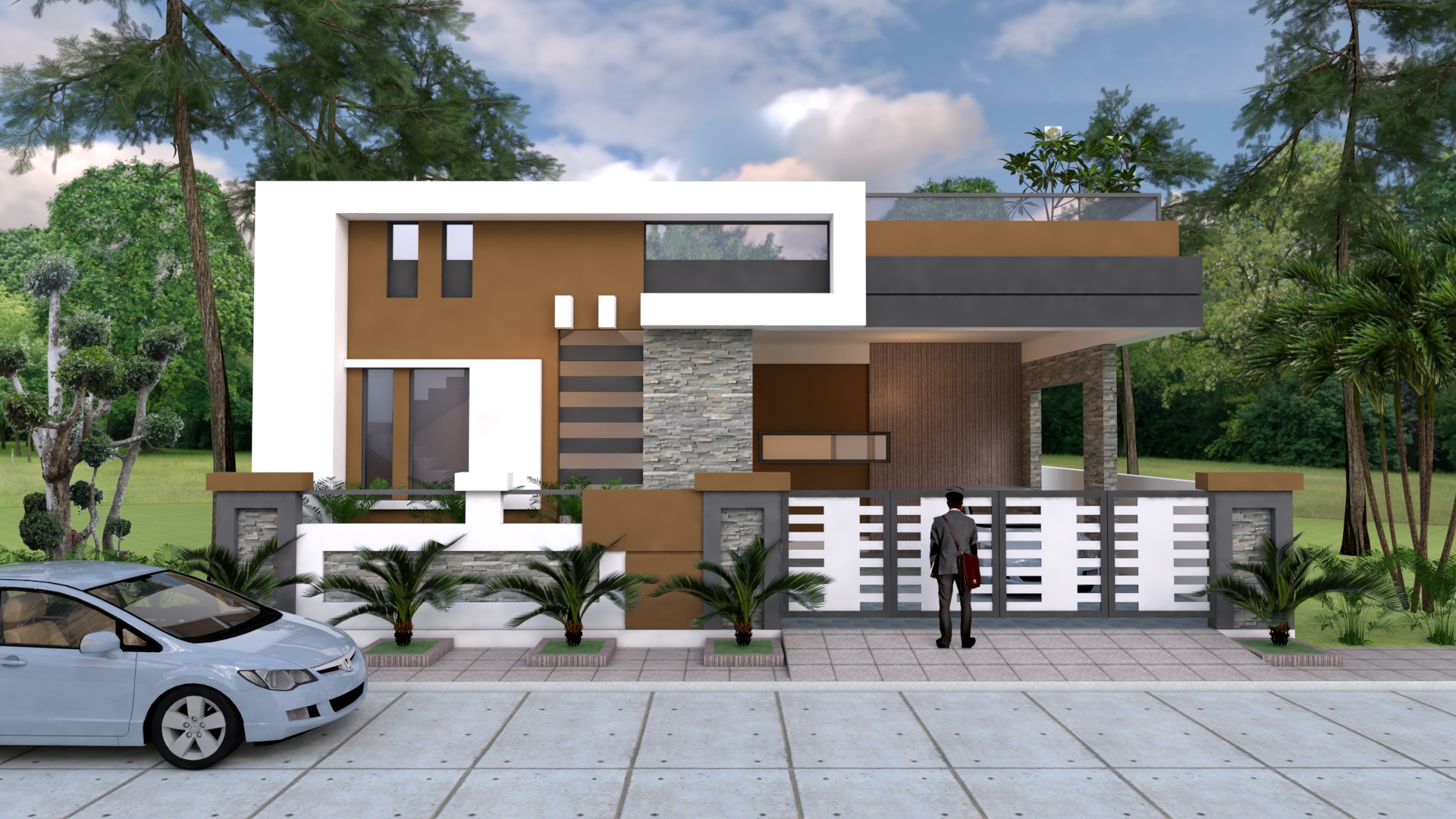 House design 140x60feet 12x18meters 4 Bedrooms