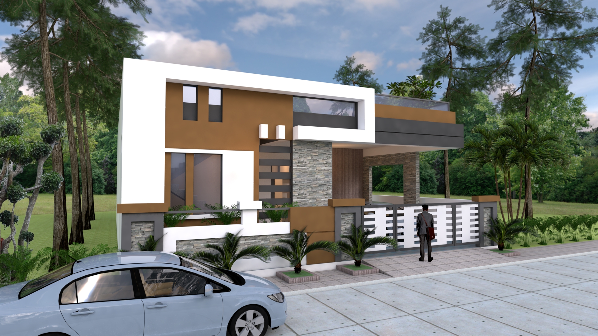 House design 140x60feet 12x18meters 4 Bedrooms