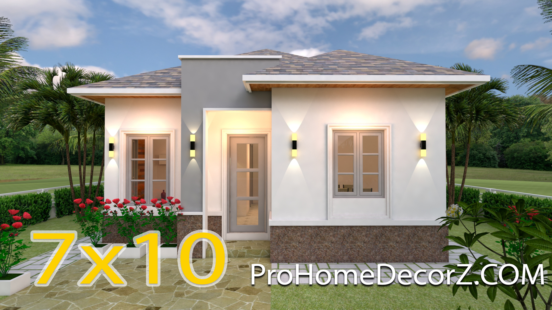 Simple Small House 7x10 Meter 23x33 Feet 3 Beds Pro Home Decors