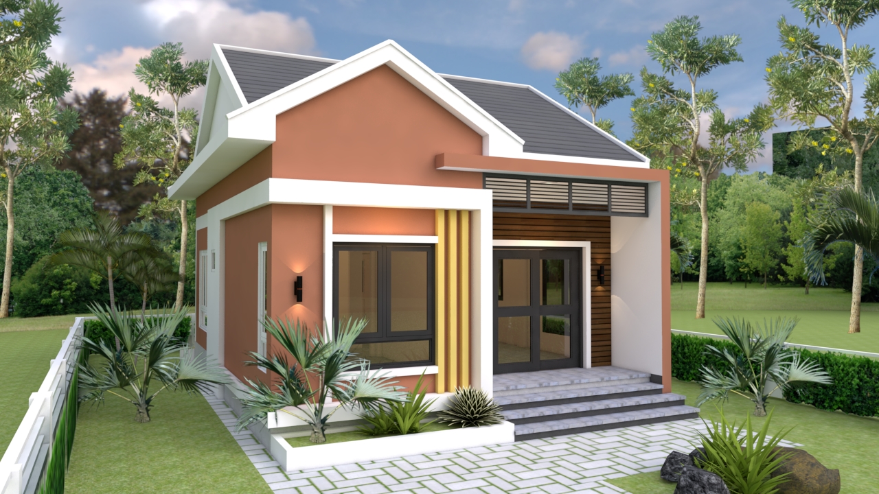 Small Bungalow 6.5x8.5 with 2 Bedrooms Gable roof 1