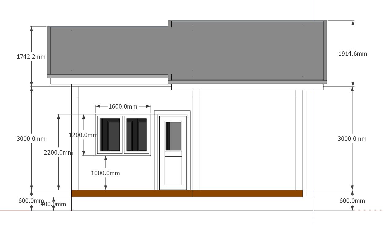 Small House Design 6.5x8.5 meter 22x28 Feet Back House Elevation