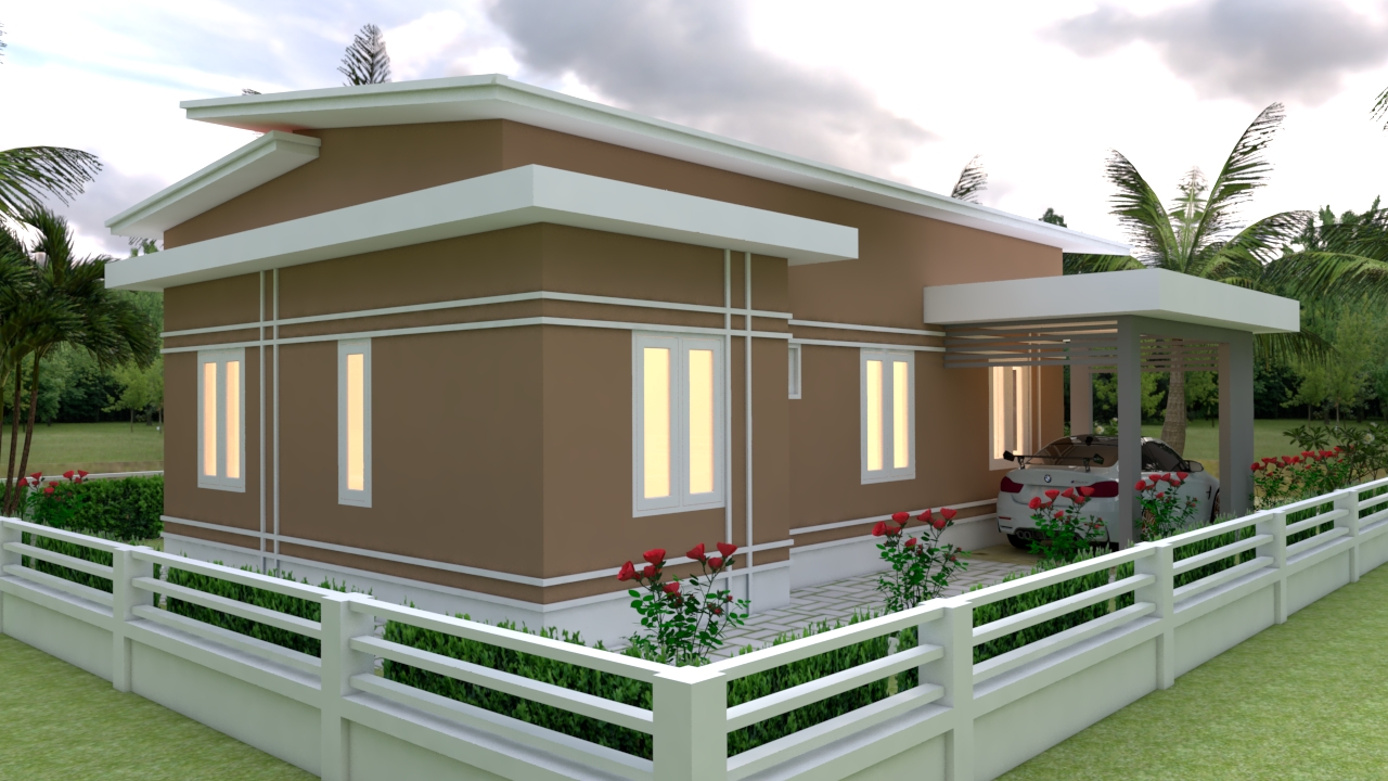 House Design 3d 9x12 Meter 30x40 Feet 3 Bedrooms Terrace Roof
