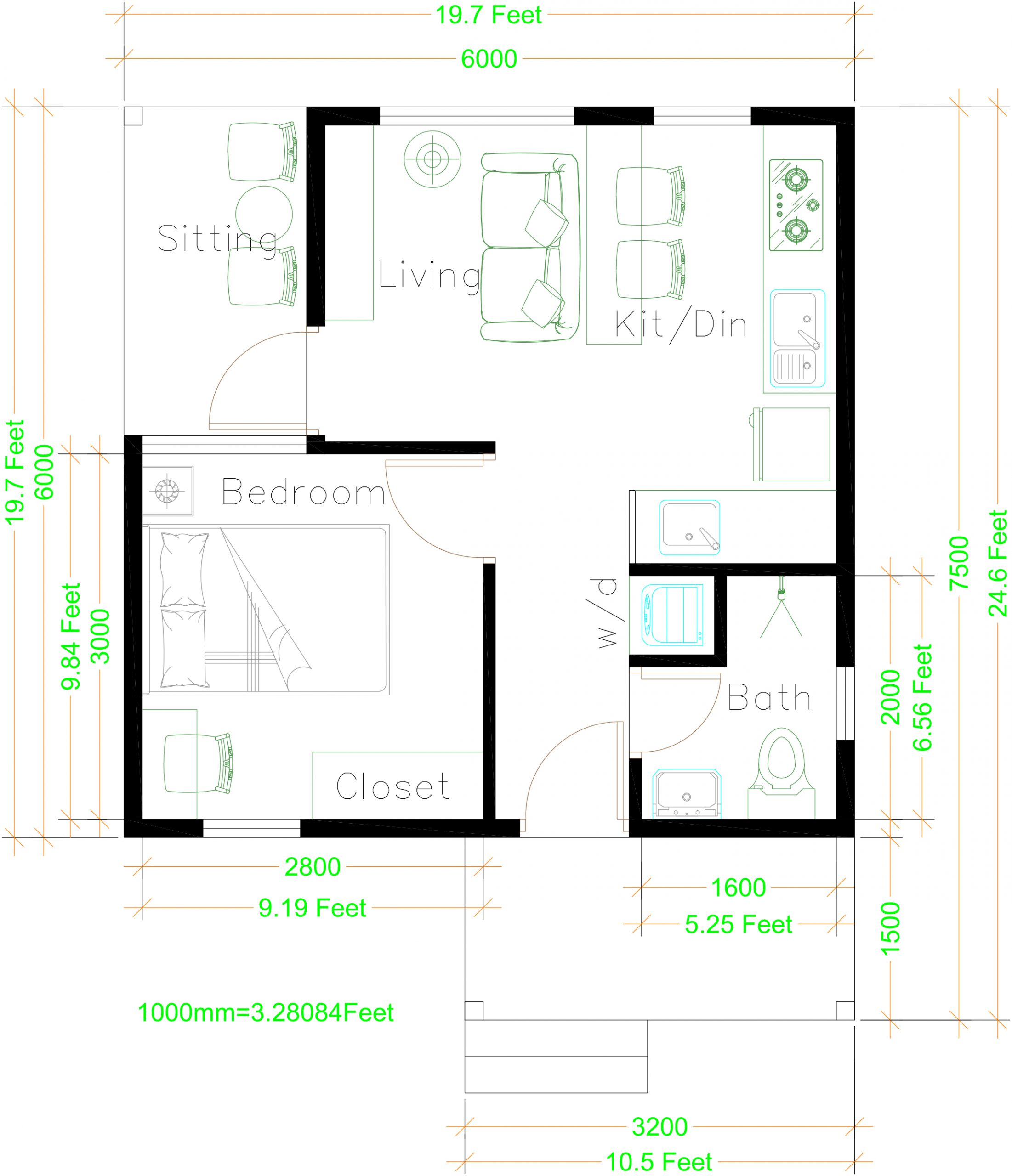 Simple One Bedroom House Plans With Dimensions