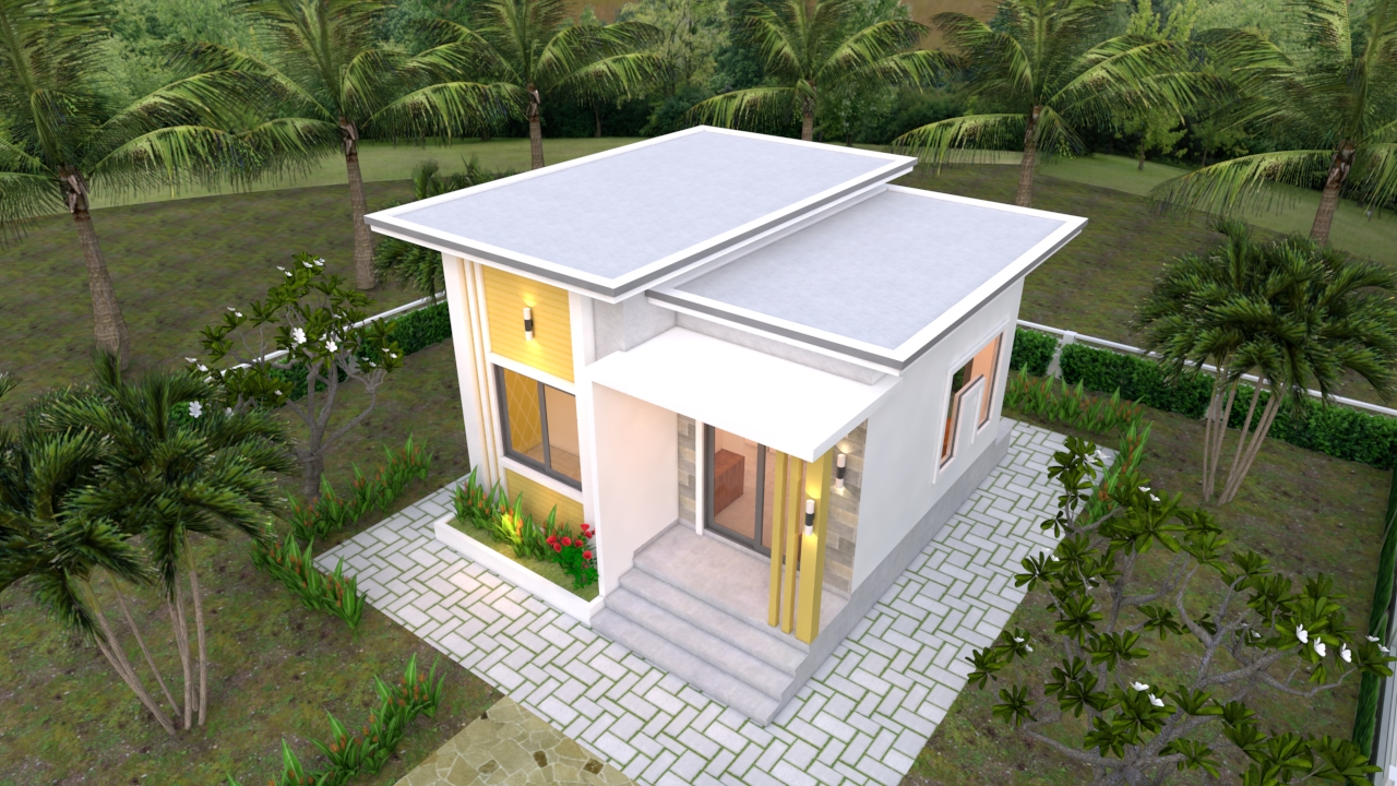 Small Modern House 6x6 Meter 20x20 Feet Flat Roof2