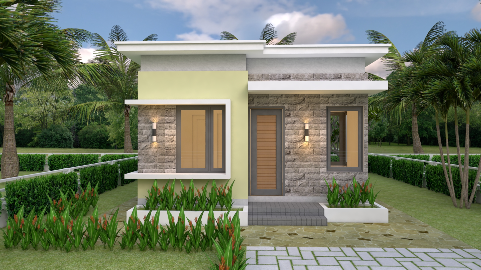 house-design-plans-5-5x6-5-with-one-bedroom-flat-roof-house-design-3d