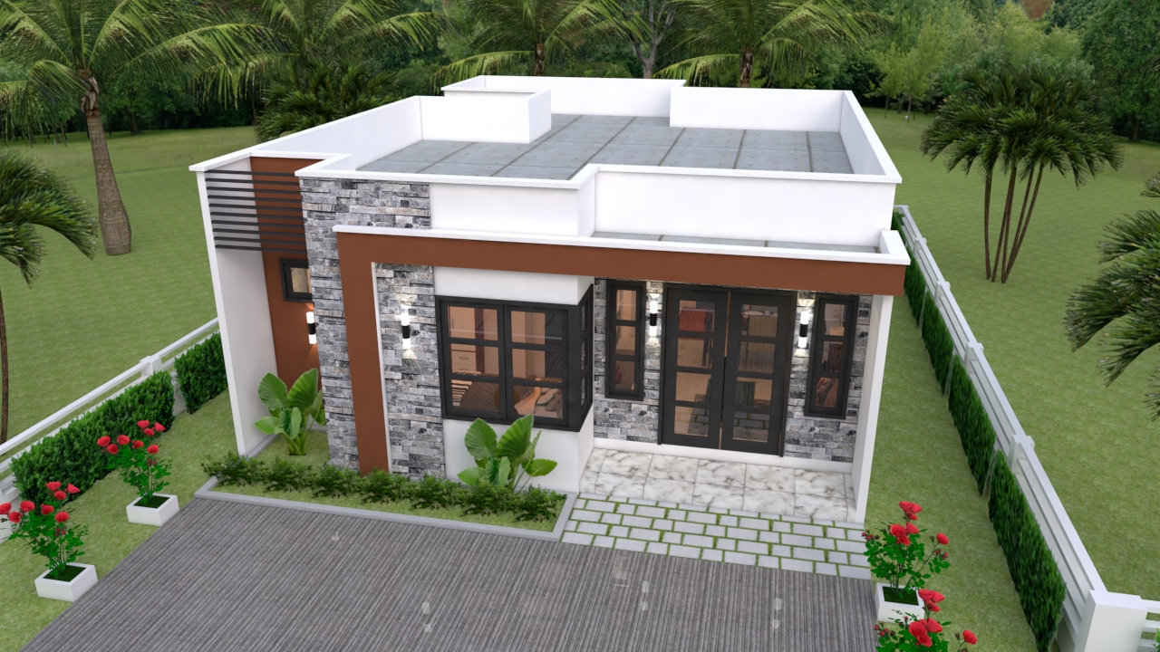 House Design 3d 8x11 Meter 26x36 Feet 3 Bedrooms Full Plans