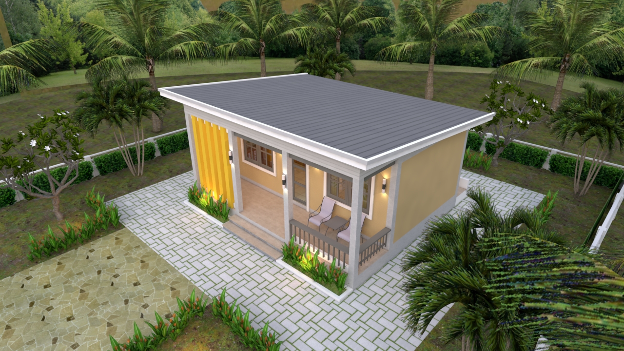 Small House Plans 8x6.5 with One Bedrooms Shed roof