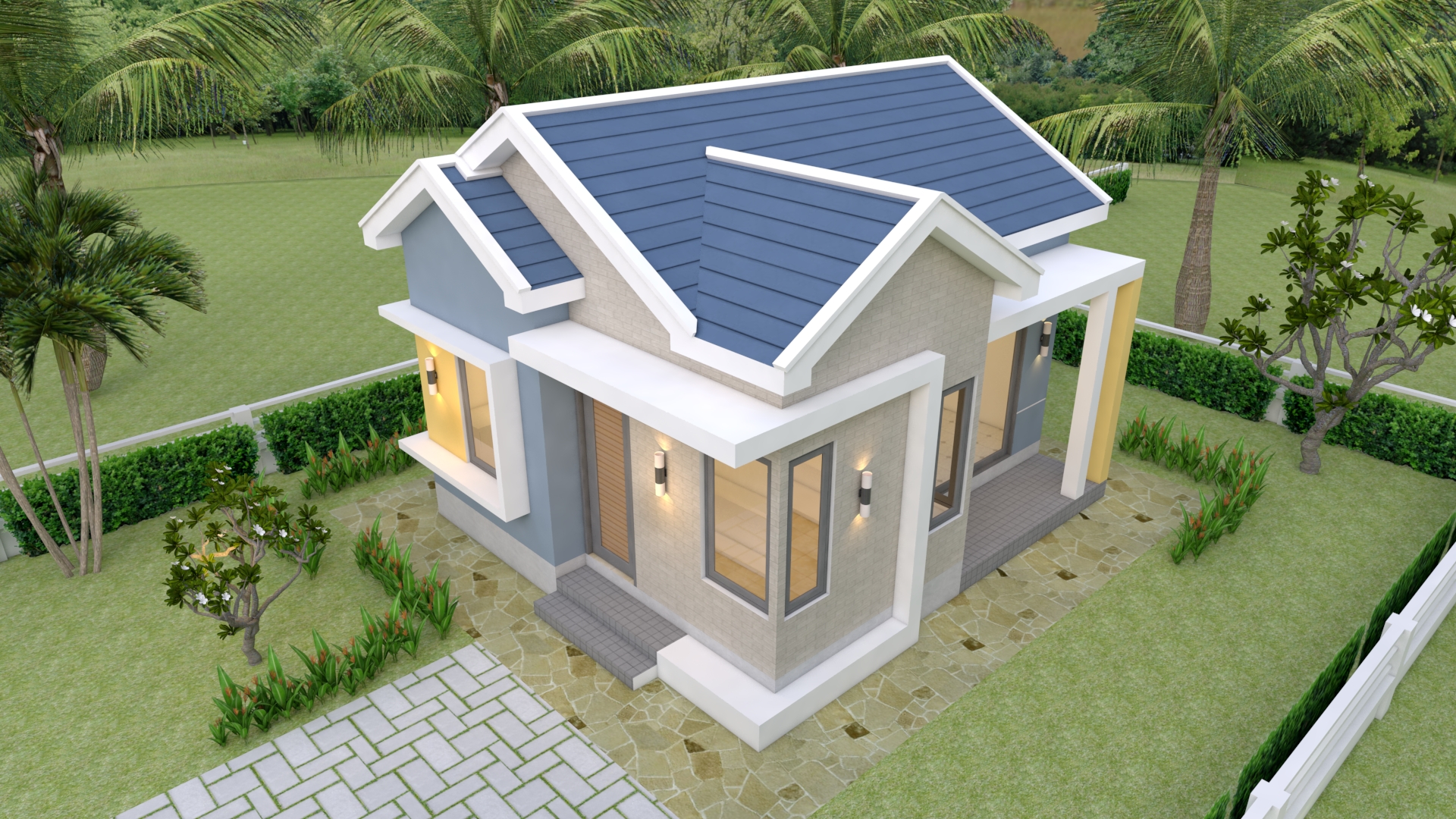 House design Plans 5.5x6.5 with One Bedroom Gable roof