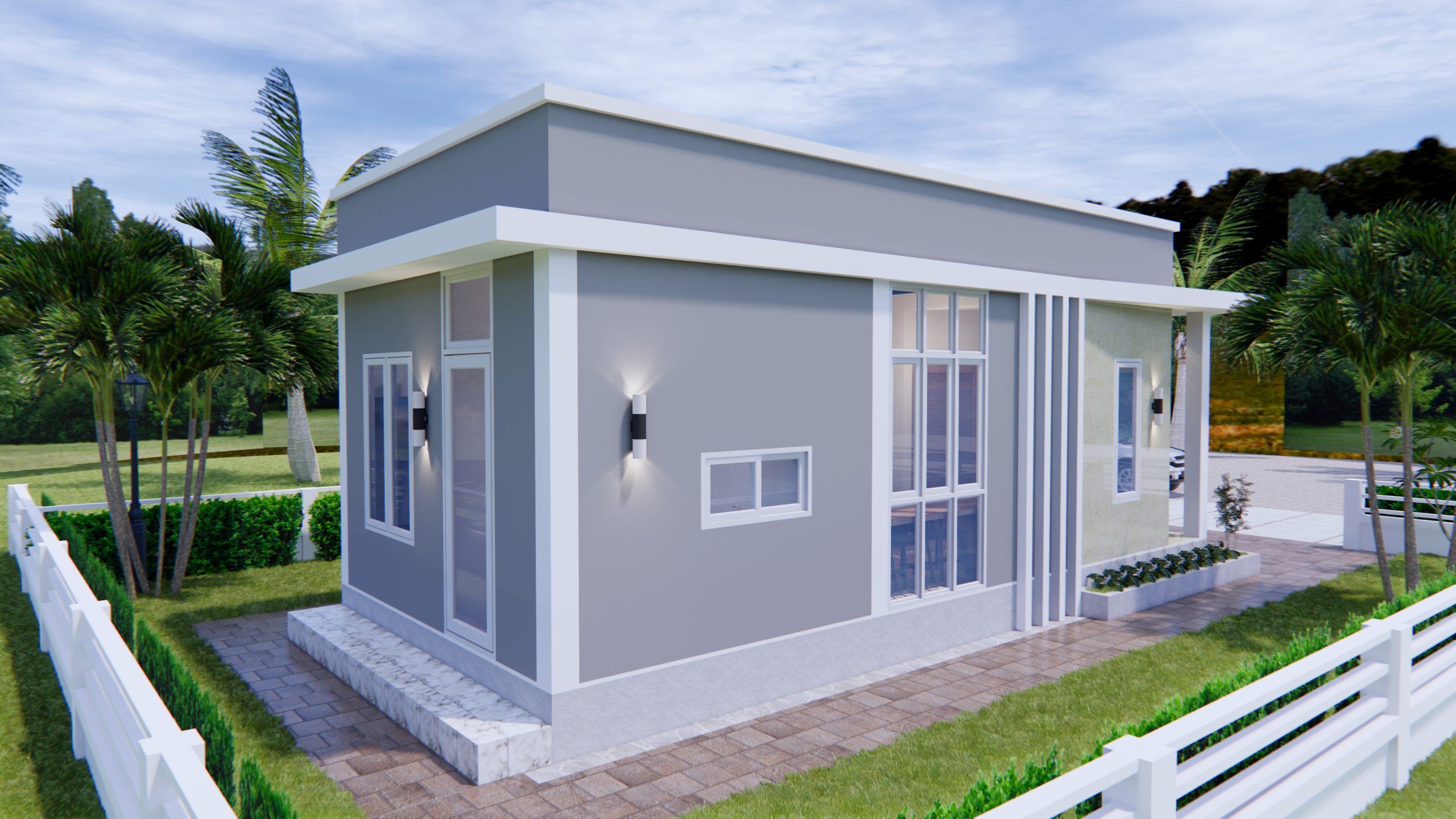 Tiny House Plans 4x9 Meters 2 Beds Terrace Roof