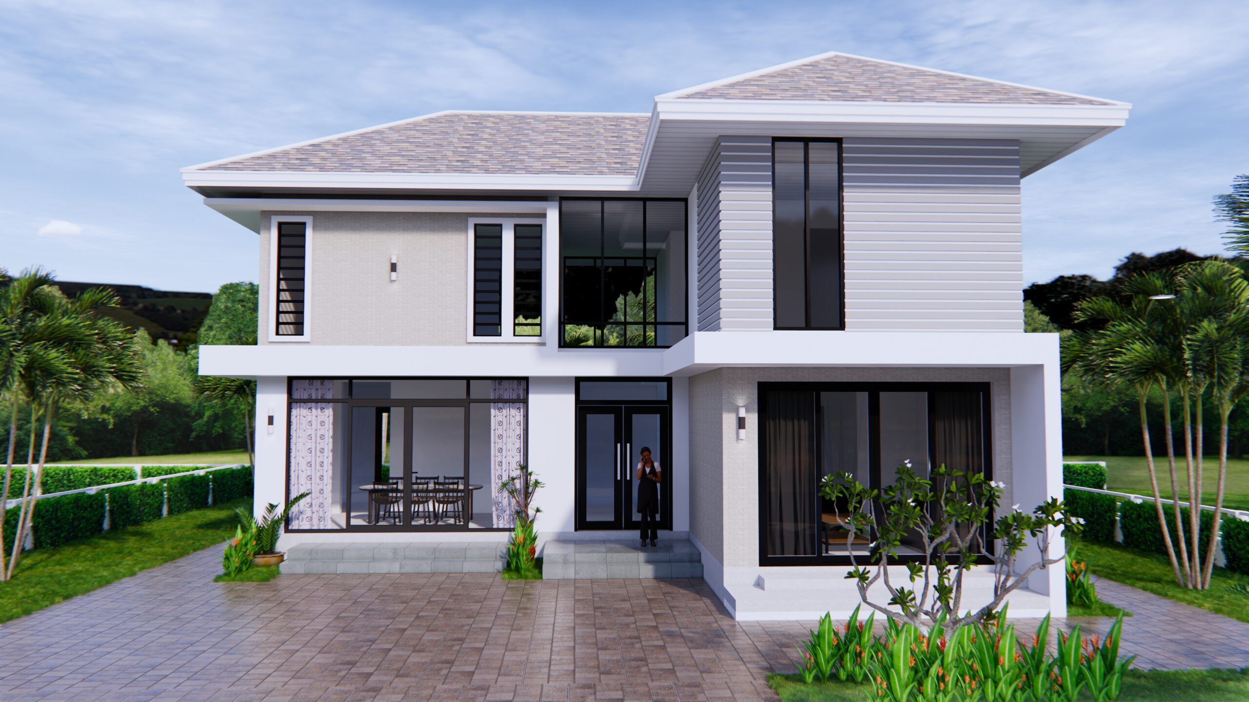 Home Designs 12.4x11 Meter 41x35 Feet 4 Beds 2