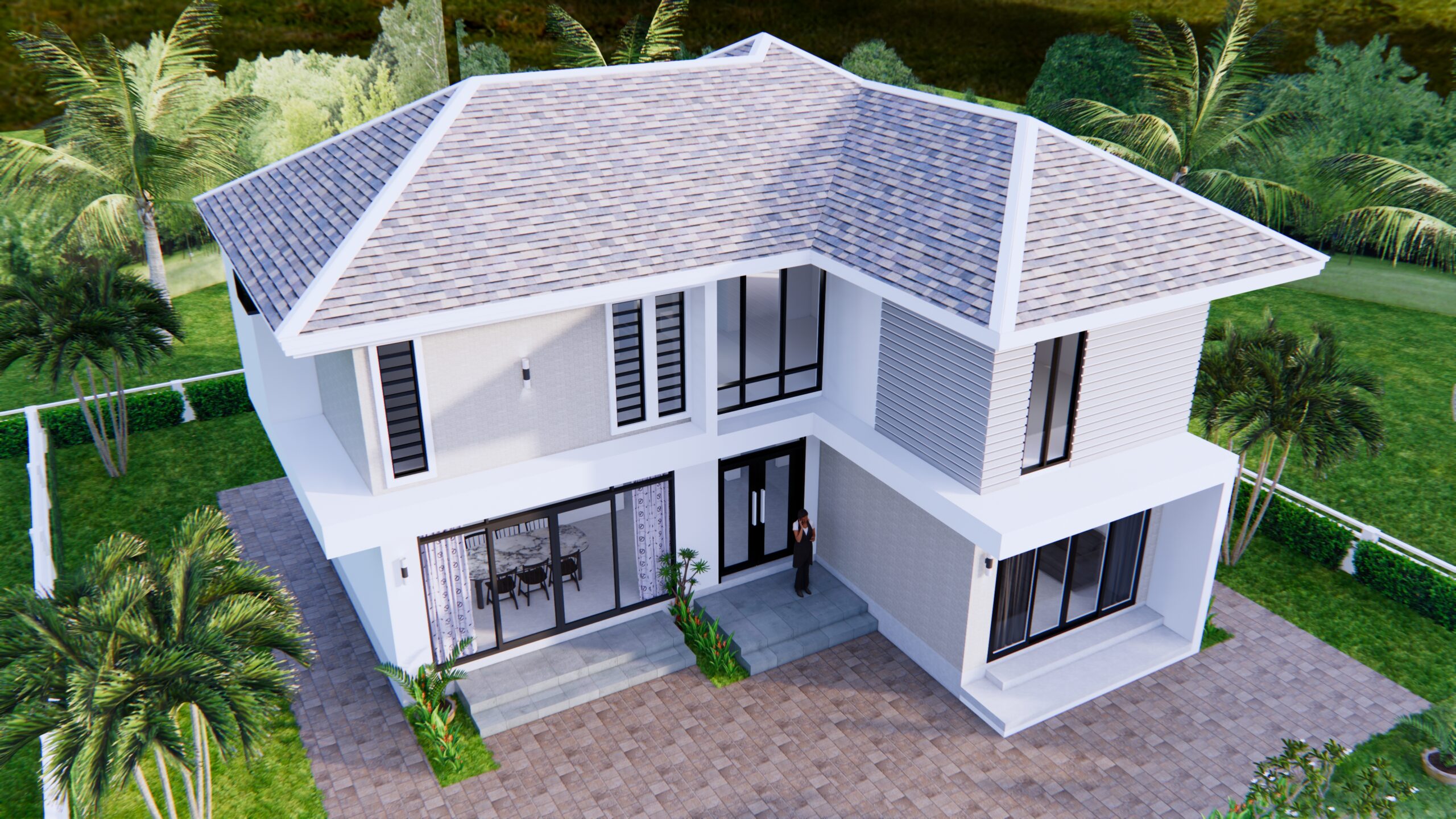 Home Designs 12.4x11 Meter 41x35 Feet 4 Beds 4