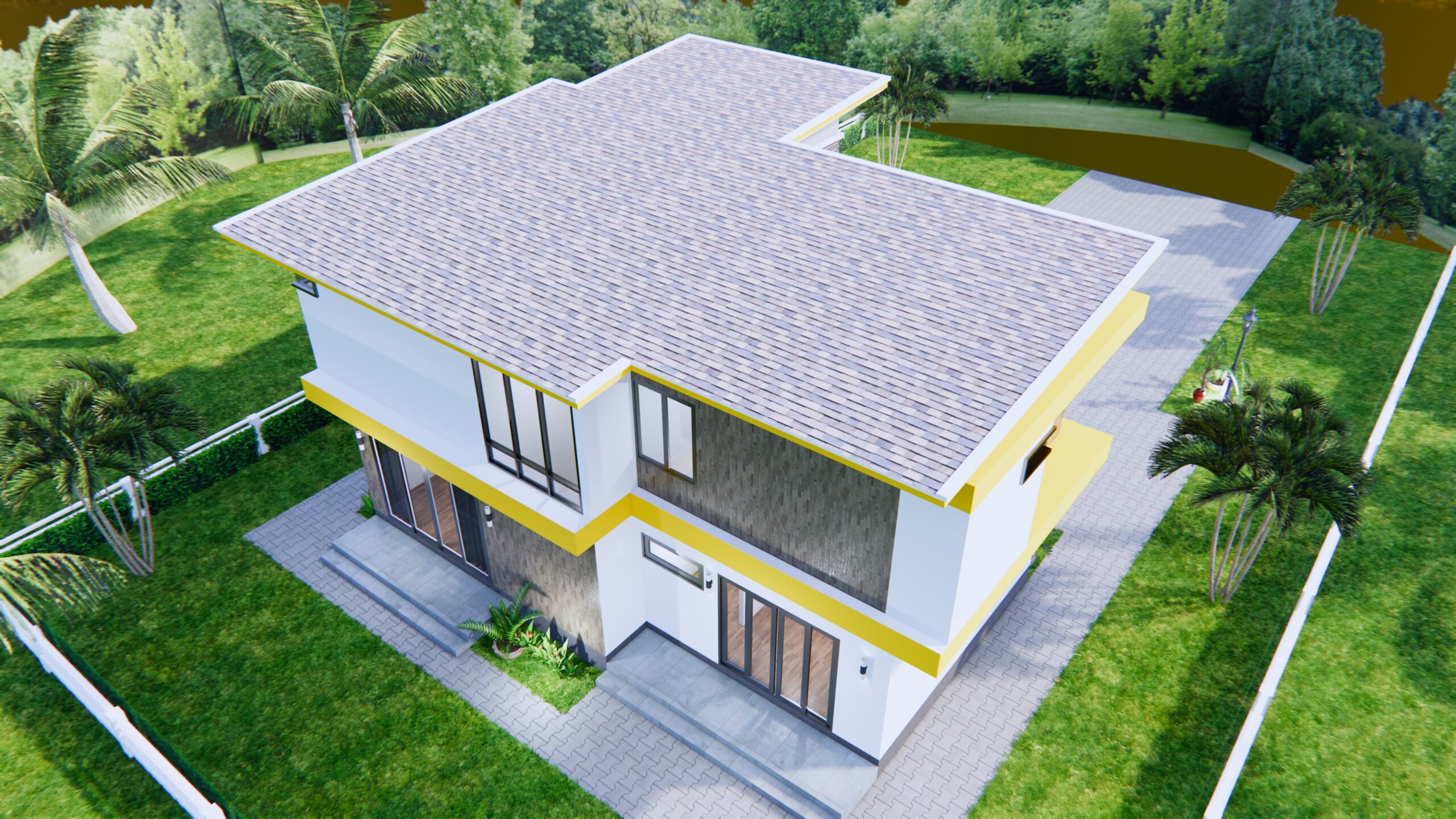 House Design 12.4x11 Meter 41x35 Feet 4 Beds 7