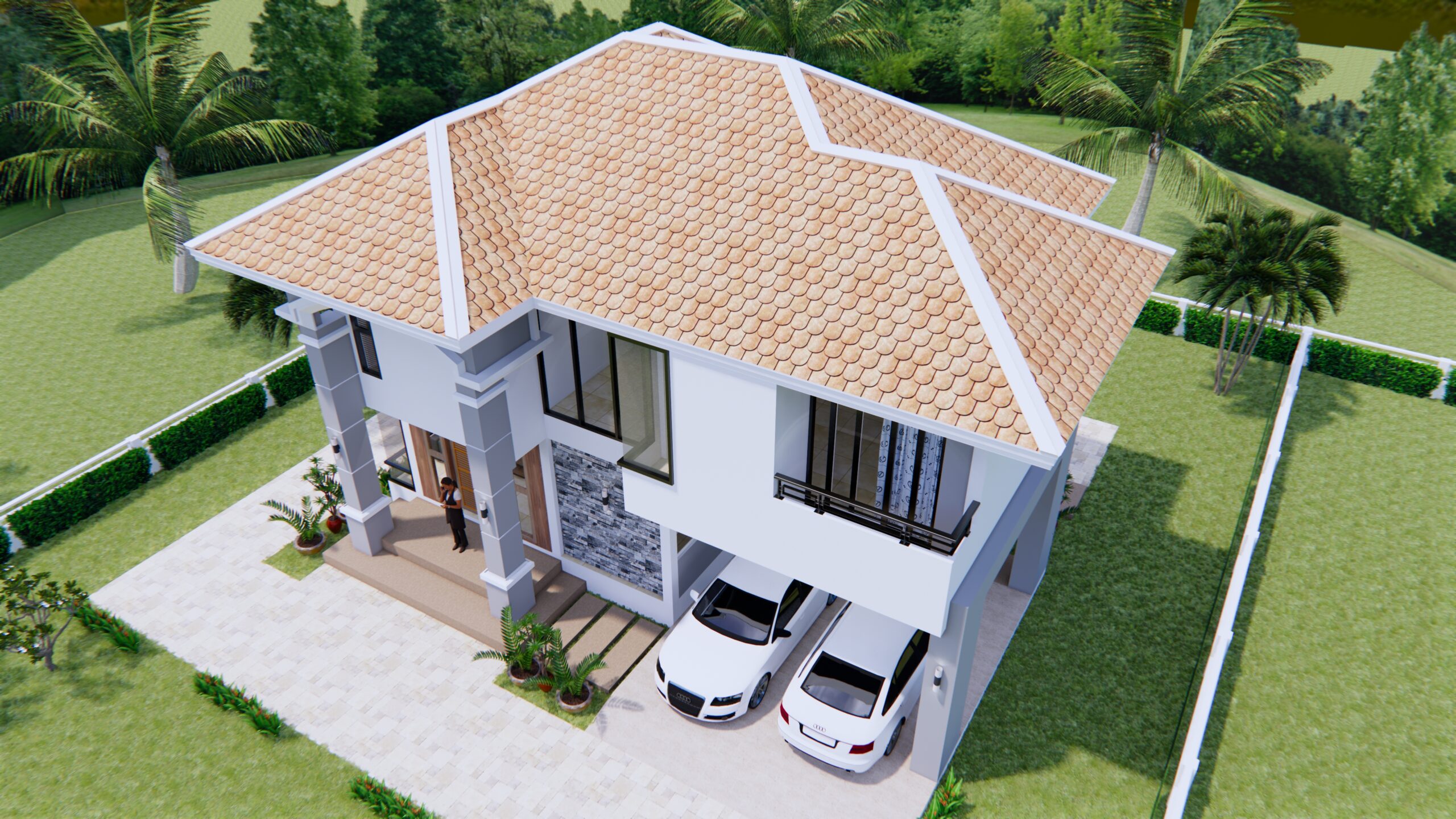 House Plans 11x8 Meter 36x26 Feet 3 Beds 4