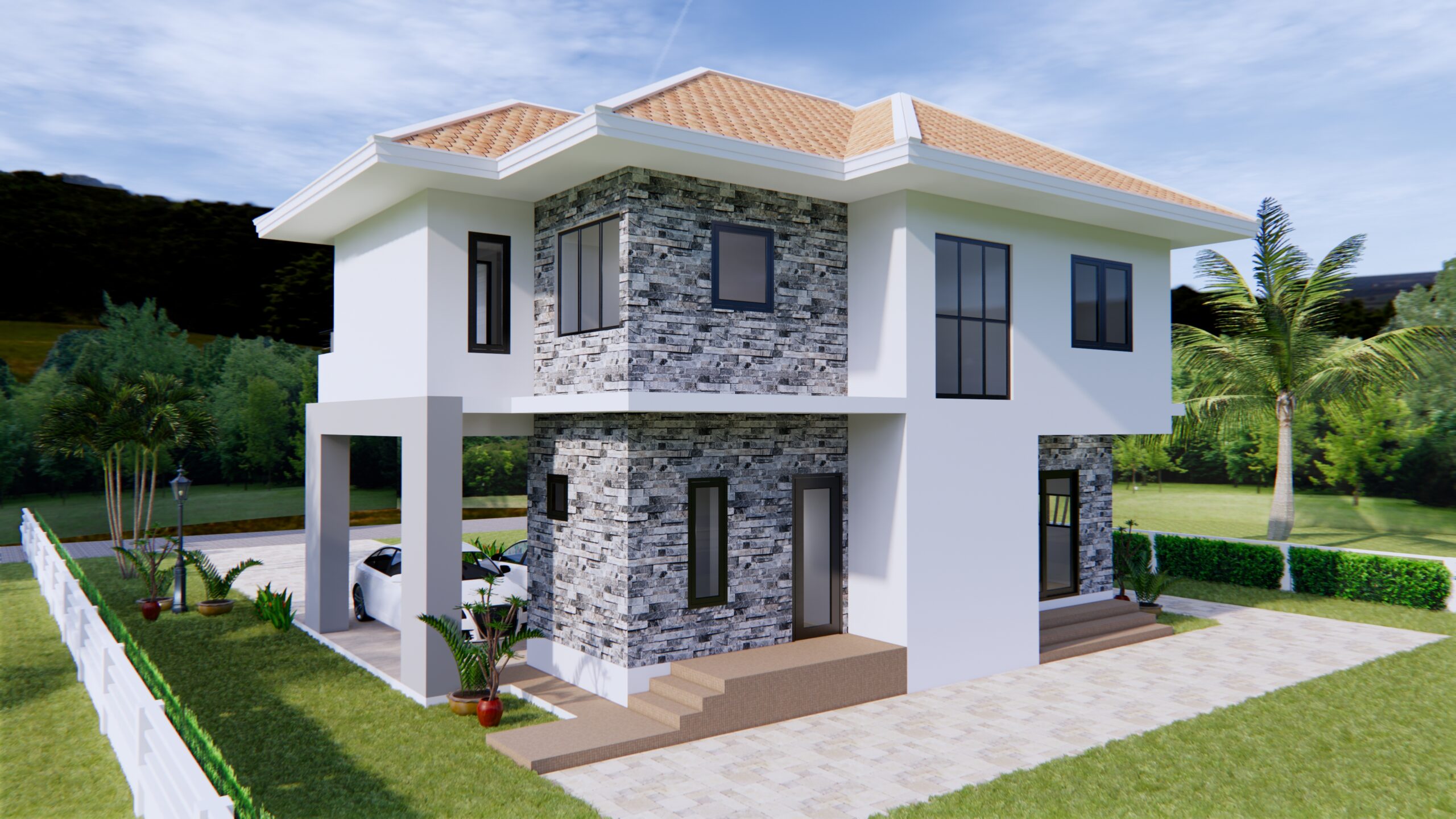 House Plans 11x8 Meter 36x26 Feet 3 Beds 7