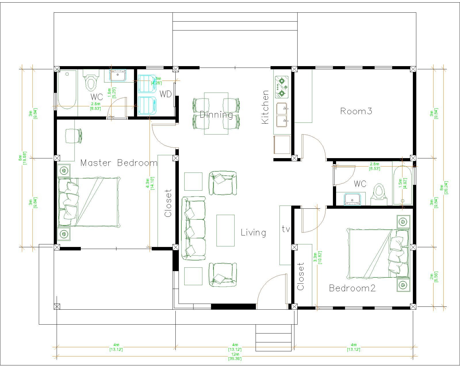 bungalow single floor plans