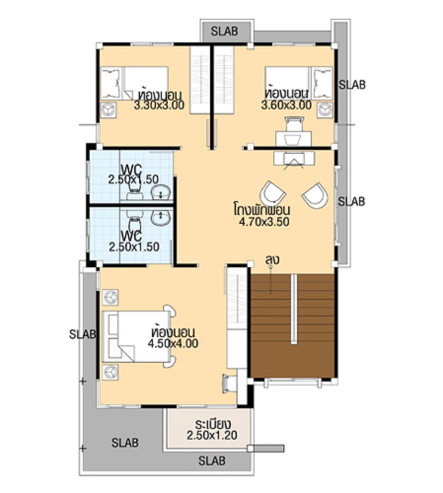 House Designs 7.5x13 meter with 4 bedrooms floor plan first floor