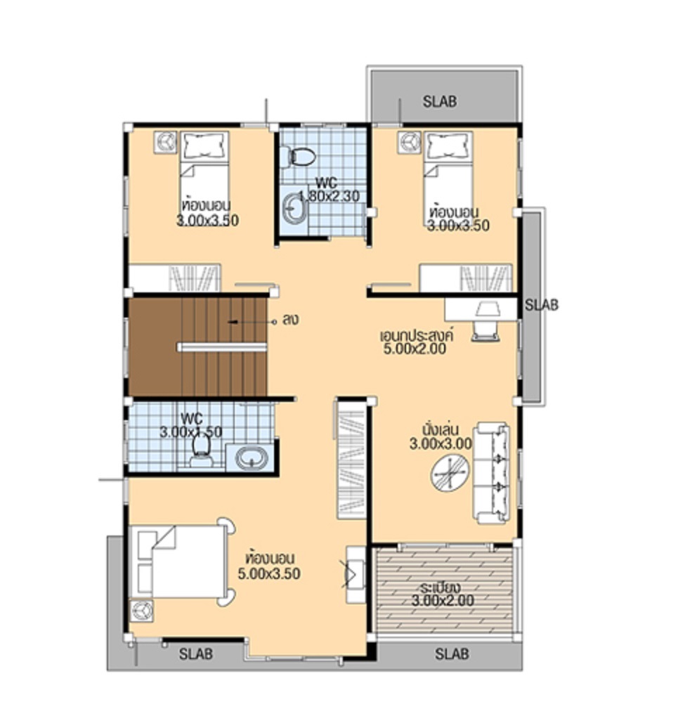 House Plans 7.5x12 Meter with 4 Bedrooms floor plan first floor