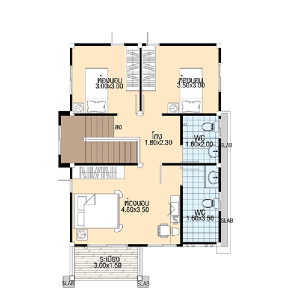 Home Plans 7.5x10 Meter with 3 Bedrooms first floor plans