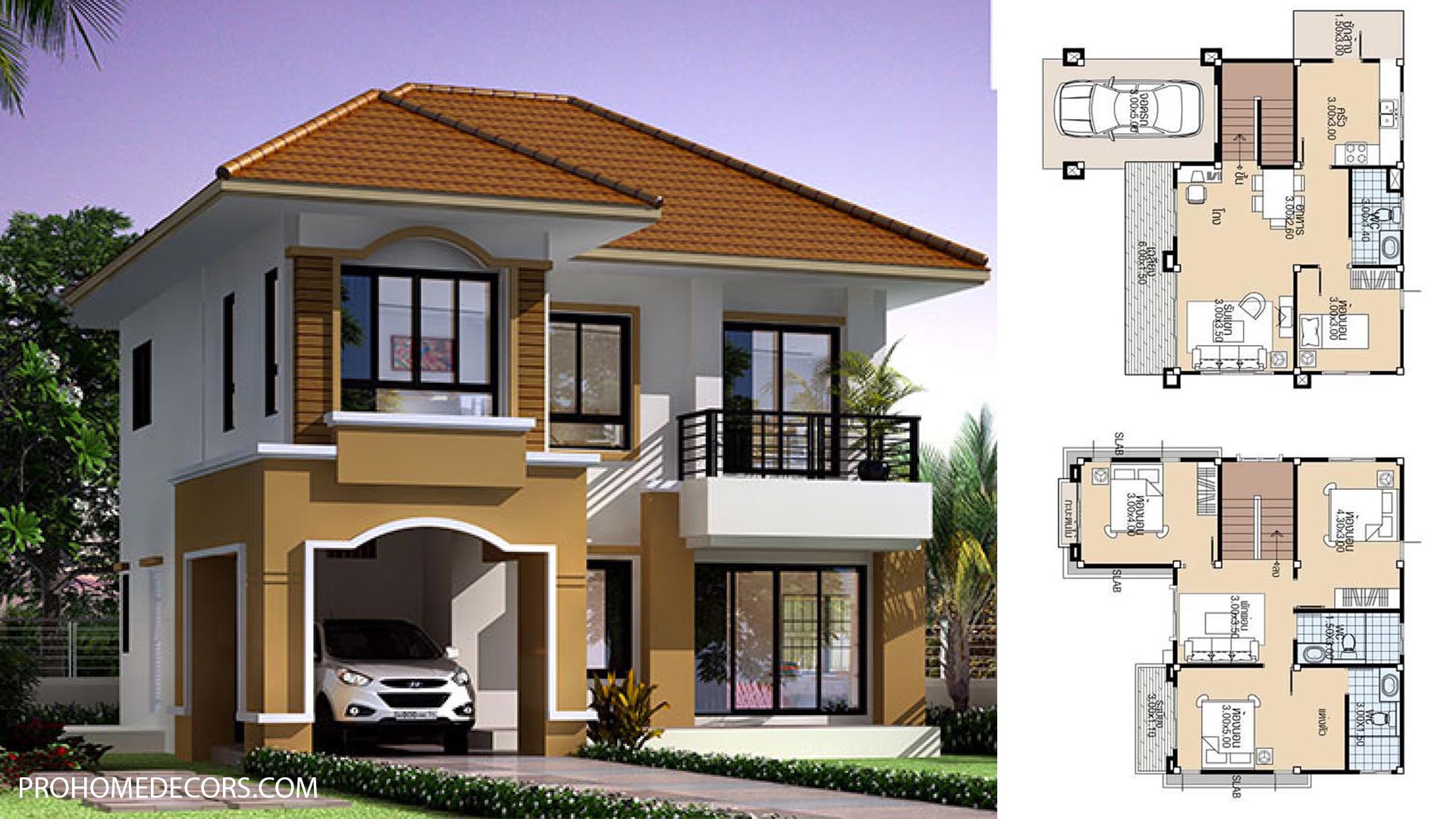 House Plans 9x9.5 with 4 Bedrooms - Pro Home DecorS