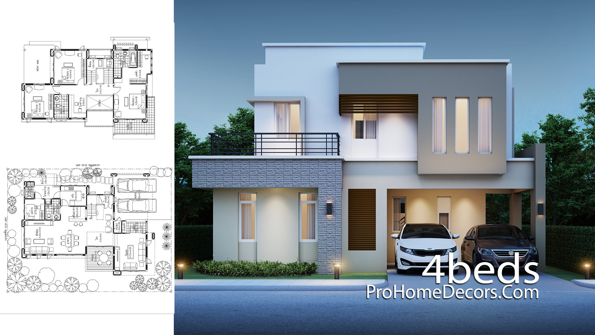 House Design Plot 15x20 Meter with 4 Bedrooms