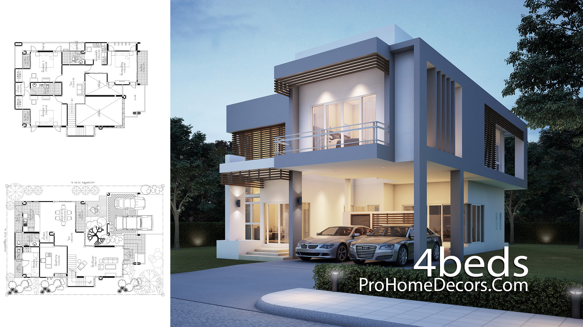 House Plan Plot 14x20 Meter with 4 Bedrooms