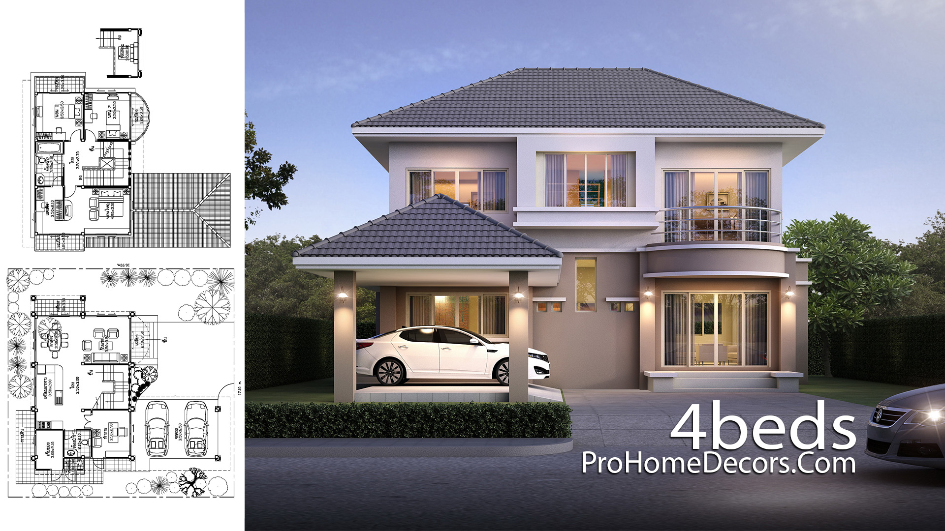 House Plan Plot 17x17 Meter 4 Bedrooms